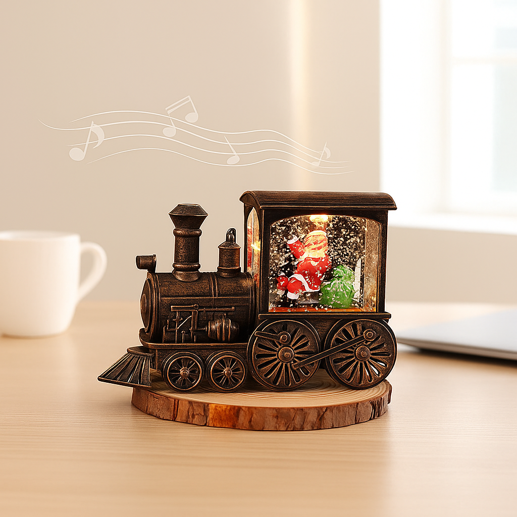 Caja de Música Navideña Tren JingleTracks – Locomotora Musical con Luces y Canciones