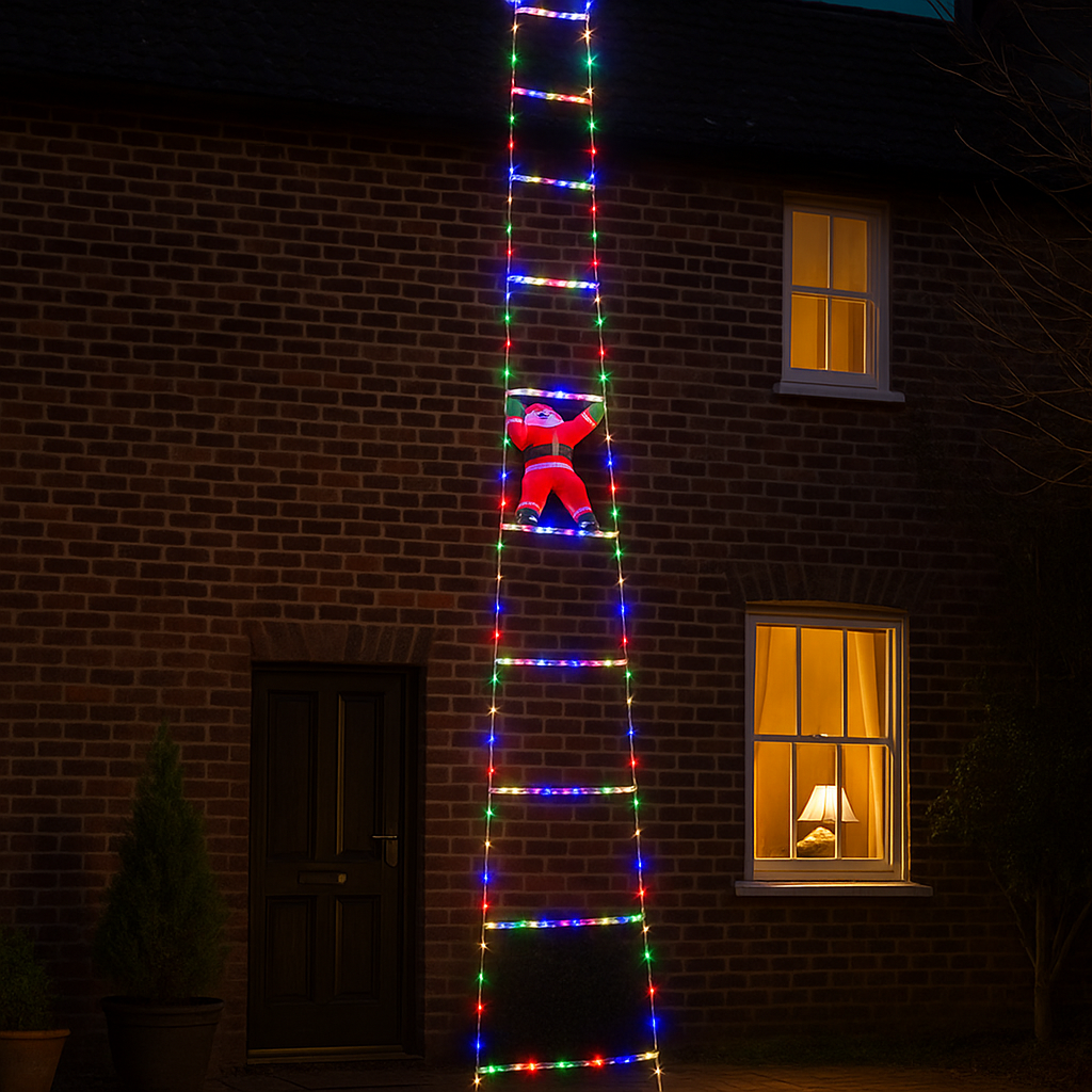 Scala di Natale LED HolidayBright – Babbo Natale che scala 3 m per esterni