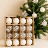 Zestaw luksusowych bombek choinkowych – 16 sztuk o średnicy 6 cm na choinkę