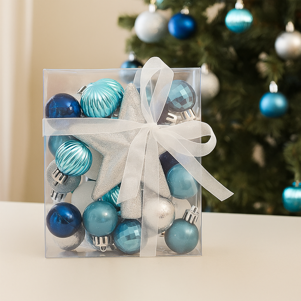 Set 30 Bolas de Navidad – Adornos en Colores Brillantes para Decoración de Árbol