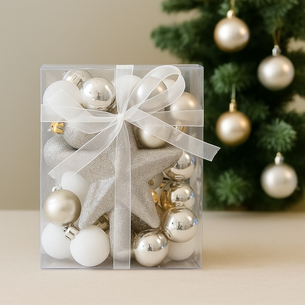 Set 30 Bolas de Navidad – Adornos en Colores Brillantes para Decoración de Árbol