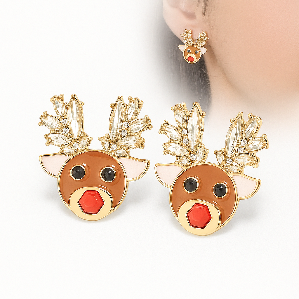 Orecchini Natalizi JollyGems – Ciondoli Brillanti e Leggeri per Donna