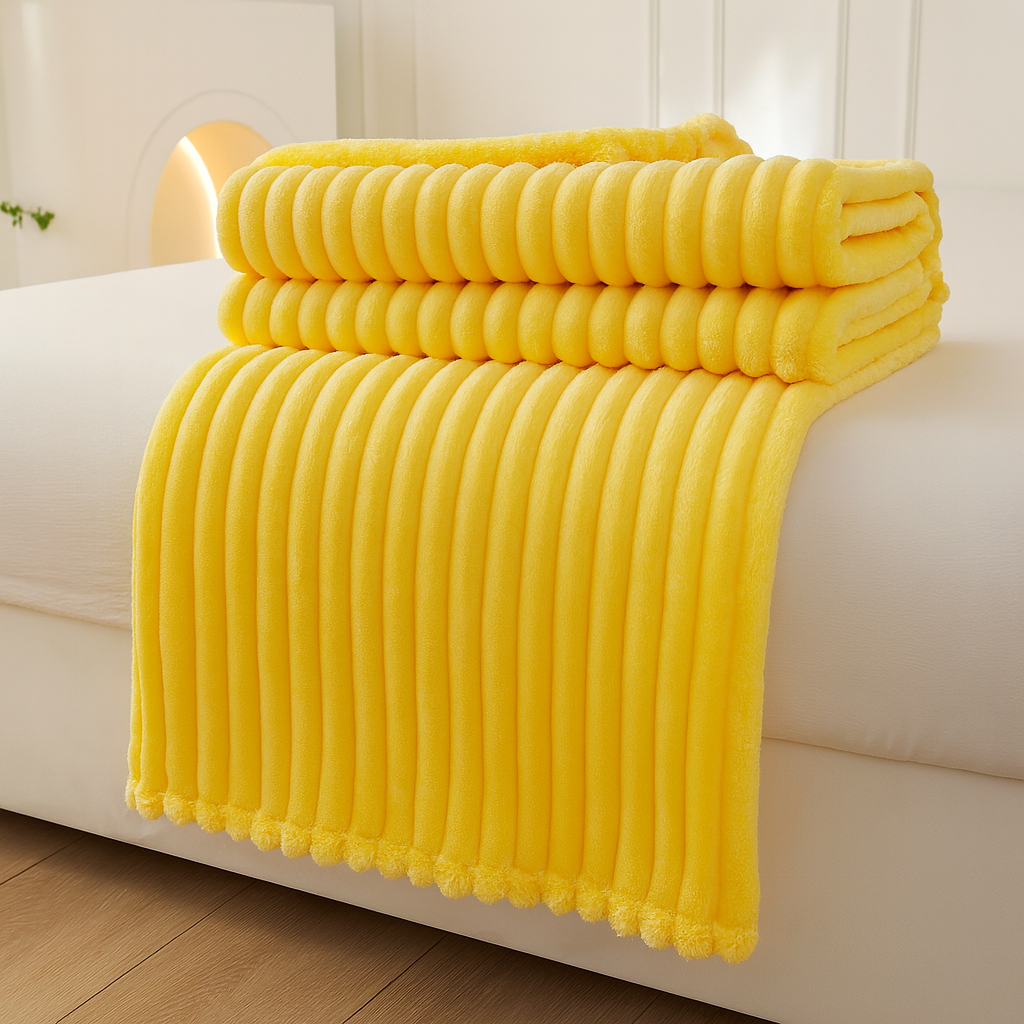 Manta Franela de Pana a Rayas Anchas CozyStripe