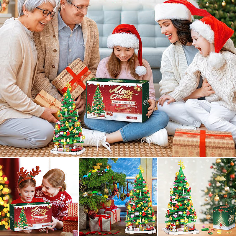 Calendario de Adviento 2025 – Kit de Construcción de Árbol de Navidad con 24 Días de Sorpresas y Decoración DIY
