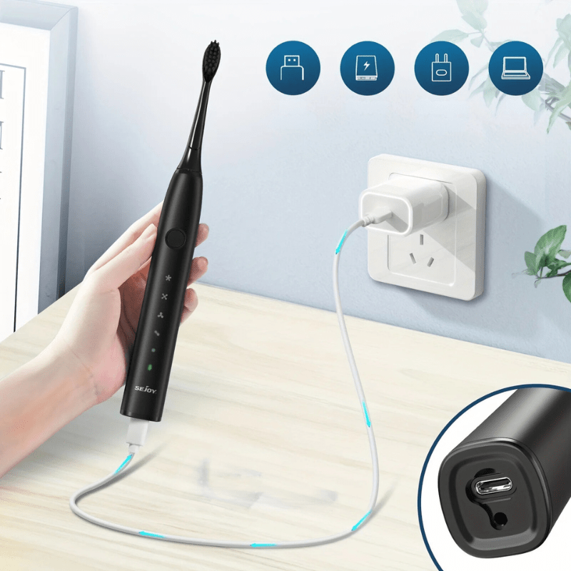 GlowSmile Cepillo de Dientes Sónico Recargable – Limpieza Profunda y Silenciosa - VyFlair