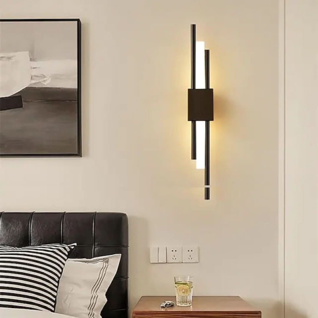 Luminart - Lámpara de pared LED negra/dorada con elegante para el dormitorio-Wall light-VyFlair