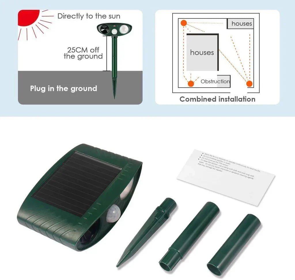 Repelente Ultrasónico Solar para Jardines - VyFlair