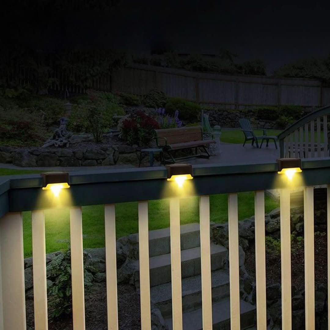 Iluminación solar de escaleras al aire libre (4 piezas)-Outdoor Lighting-VyFlair