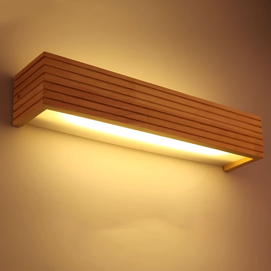 GLOWWOOD - Iluminación de espejo de lámpara de pared nórdica de LED rectangular de LED-Wall light-VyFlair