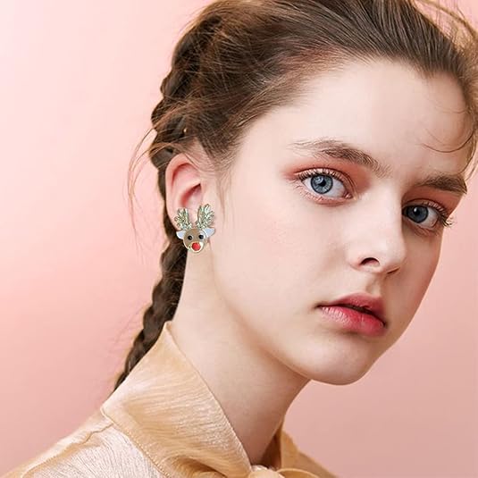 Orecchini Natalizi JollyGems – Ciondoli Brillanti e Leggeri per Donna