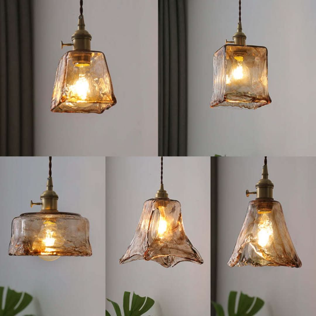 Levy lámparas colgantes de LED retro sala de estar dormitorio de vidrio de metal-Ceiling lamps-VyFlair