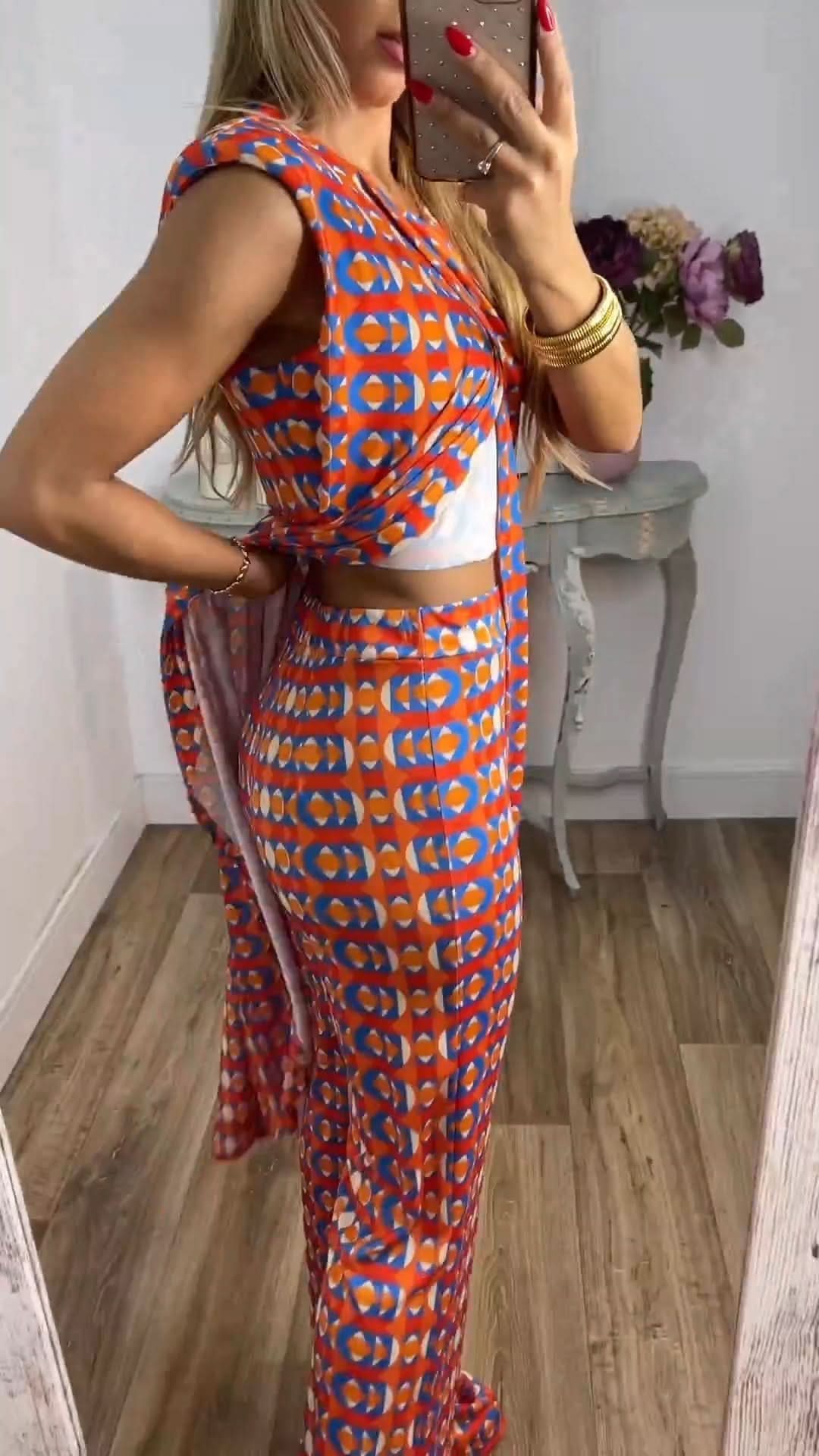 Bumala - traje cómodo impreso-comfy suit-VyFlair