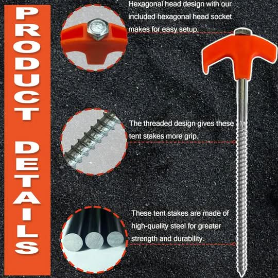 Clavijas de la tienda | Anclas de tierra atornillada-Tent pegs-VyFlair