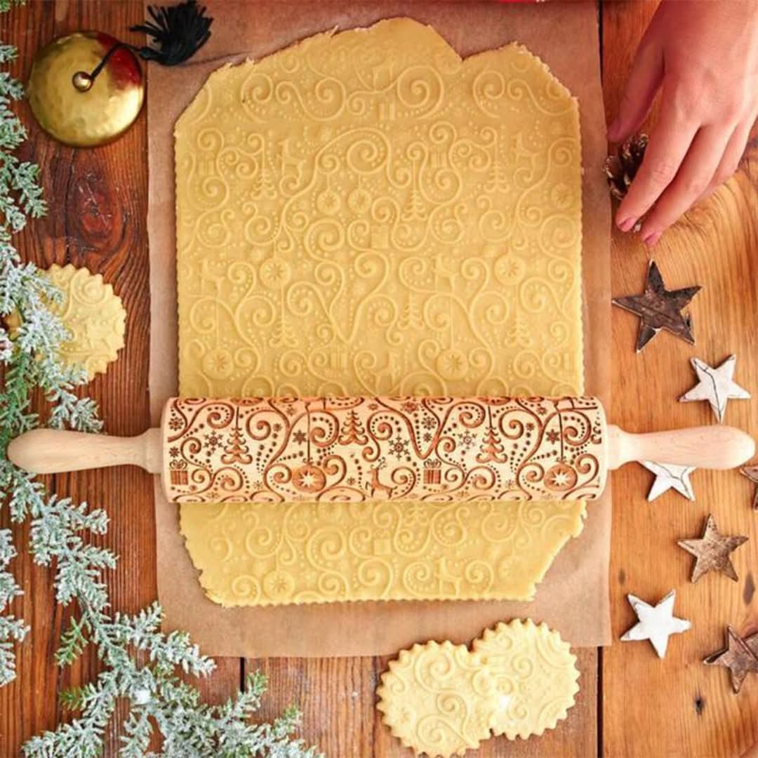 Roller de masa con impresión navideña-Kitchen & Dining-VyFlair