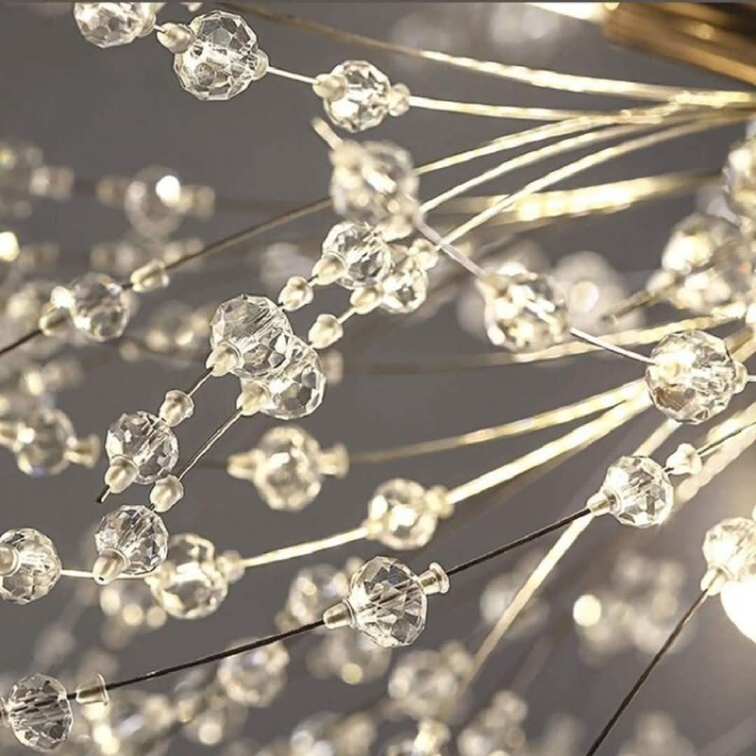 Luces colgantes de Lili Diseño LED White Gold Metal Sala de estar de comedor-Ceiling lamps-VyFlair