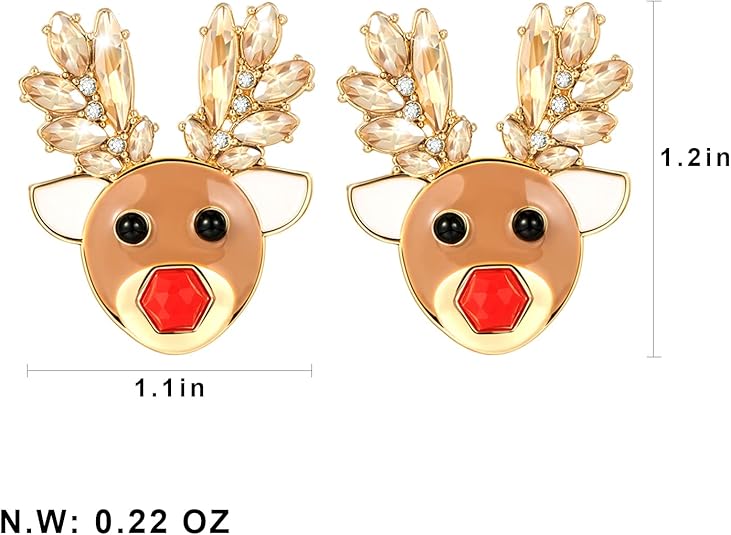 Orecchini Natalizi JollyGems – Ciondoli Brillanti e Leggeri per Donna