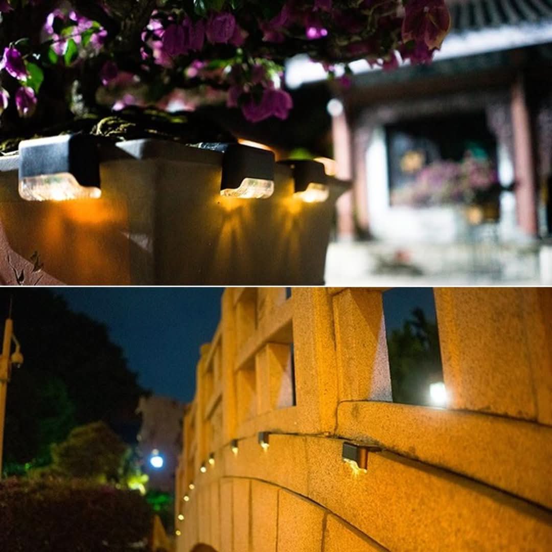 Iluminación solar de escaleras al aire libre (4 piezas)-Outdoor Lighting-VyFlair