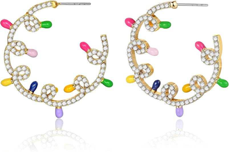 Orecchini Natalizi JollyGems – Ciondoli Brillanti e Leggeri per Donna