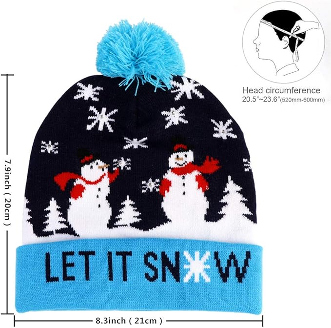 Gorro Natalizio LED GlowDeer – Caldo, Festivo e Luminoso