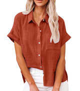 Blusa de Algodón - Lino Ligera para Damas - VyFlair