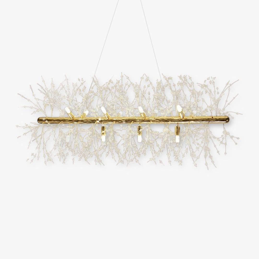 Luces colgantes de Lili Diseño LED White Gold Metal Sala de estar de comedor-Ceiling lamps-VyFlair