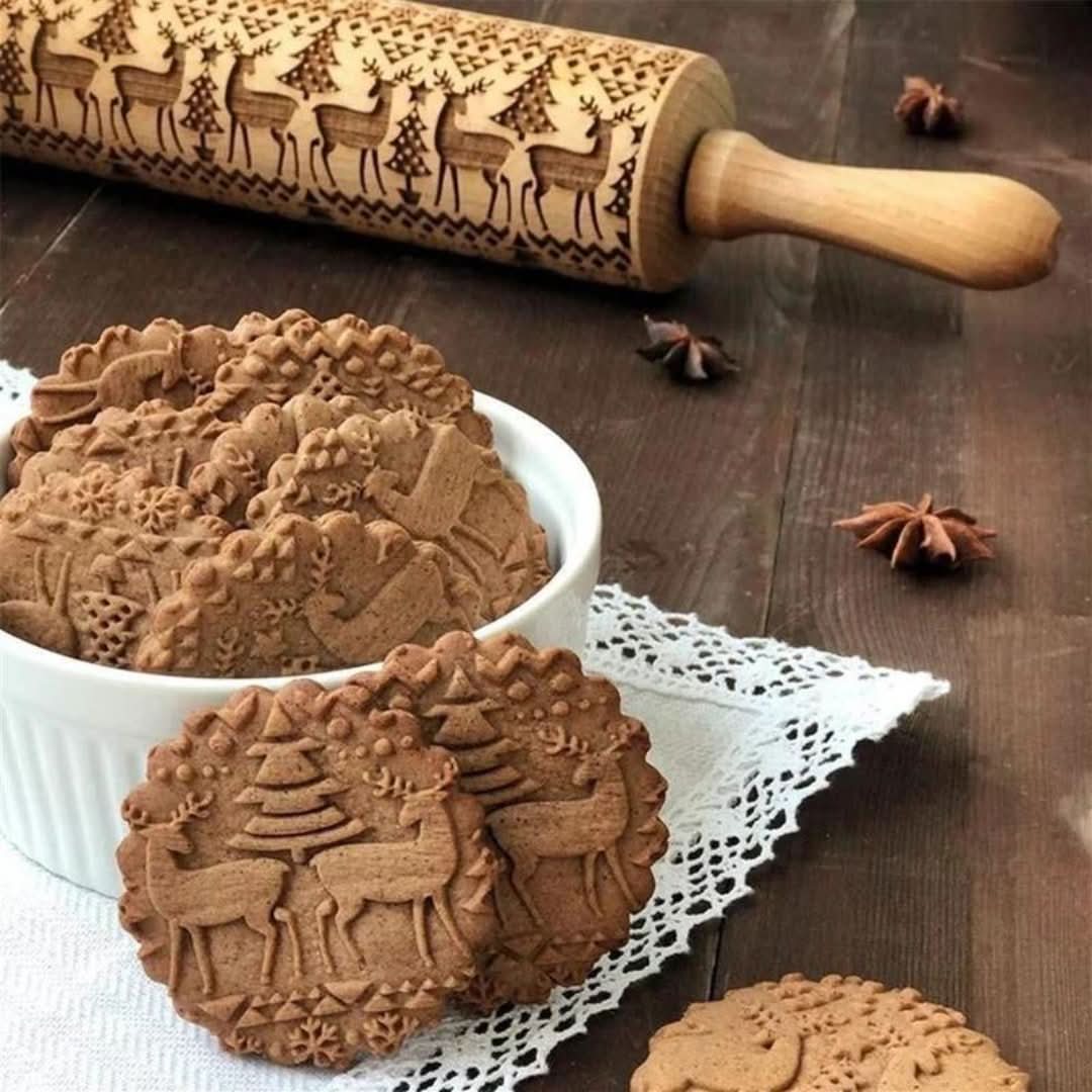 Roller de masa con impresión navideña-Kitchen & Dining-VyFlair