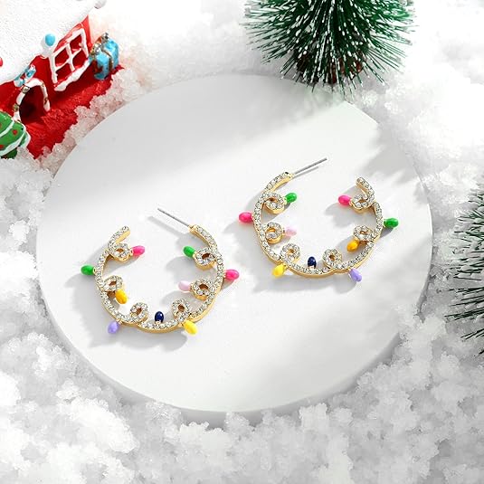 Orecchini Natalizi JollyGems – Ciondoli Brillanti e Leggeri per Donna