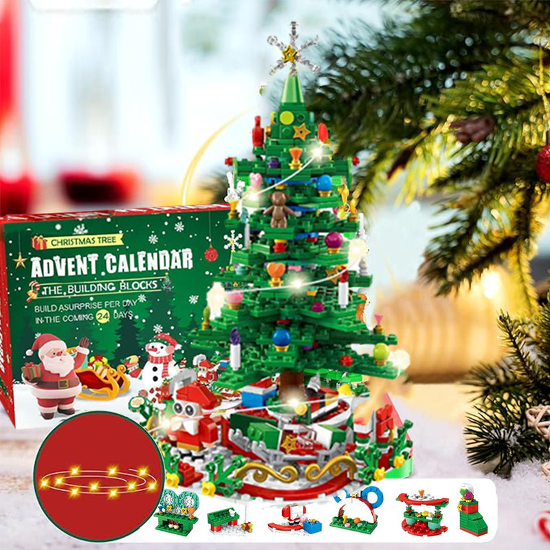 Calendario de Adviento 2025 – Kit de Construcción de Árbol de Navidad con 24 Días de Sorpresas y Decoración DIY