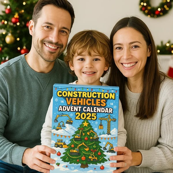 Calendario de Adviento Vehículos de Construcción 2025 – 24 Días de Diversión y Creatividad para Niños