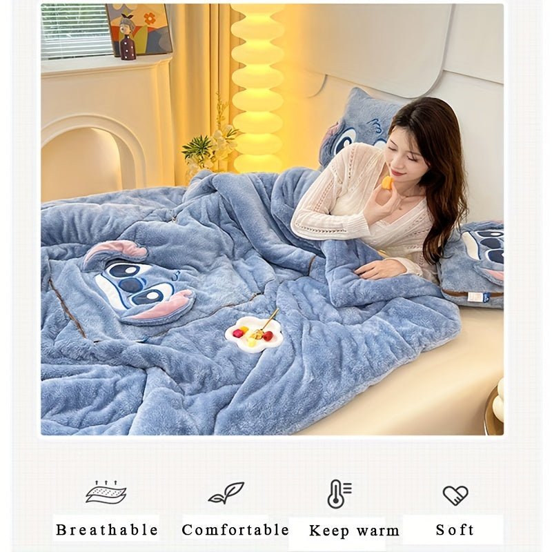 Cojín - Manta Stitch en Uno - Para Comodidad y Calidez en Uno - VyFlair