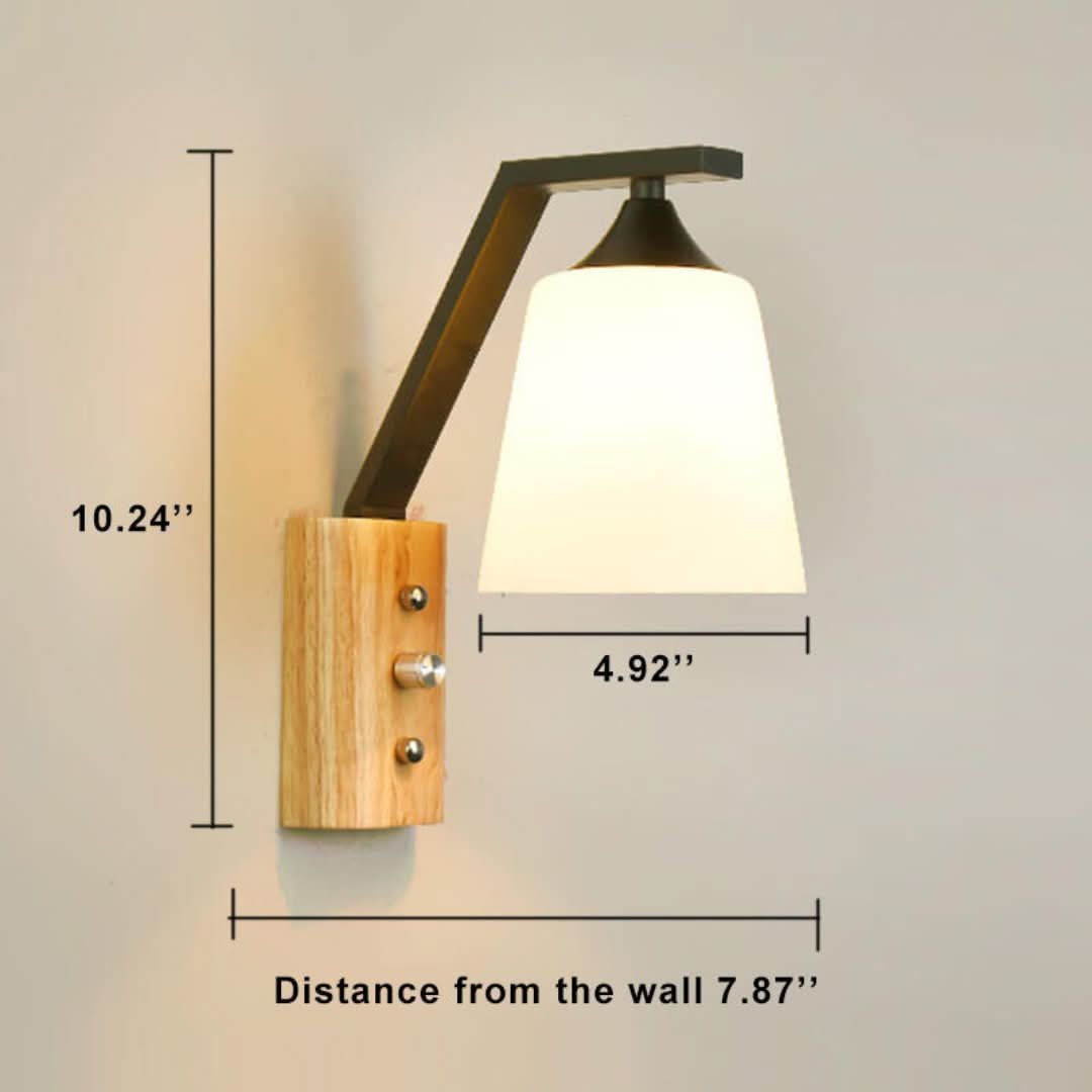 Wood Glow - Lámpara de pared simple con brazo de madera-Wall light-VyFlair