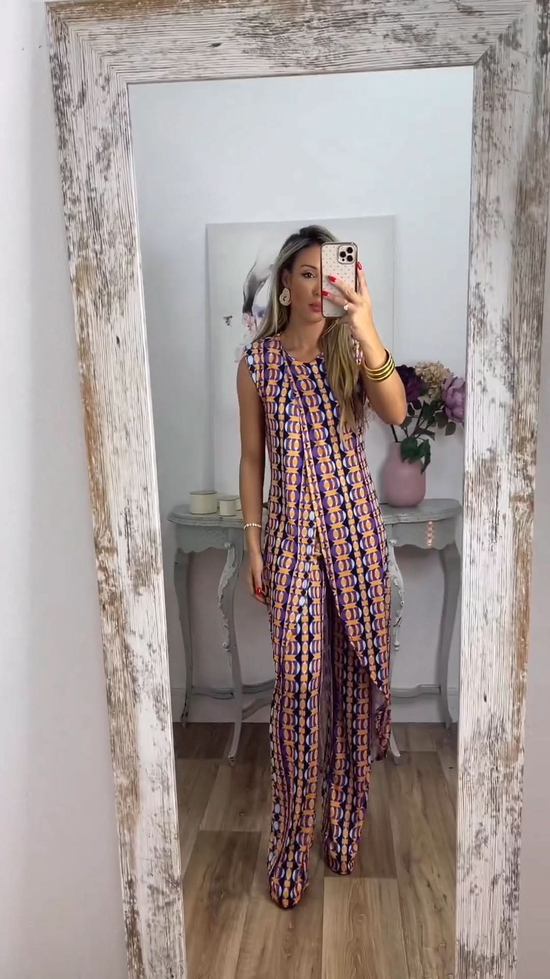 Bumala - traje cómodo impreso-comfy suit-VyFlair