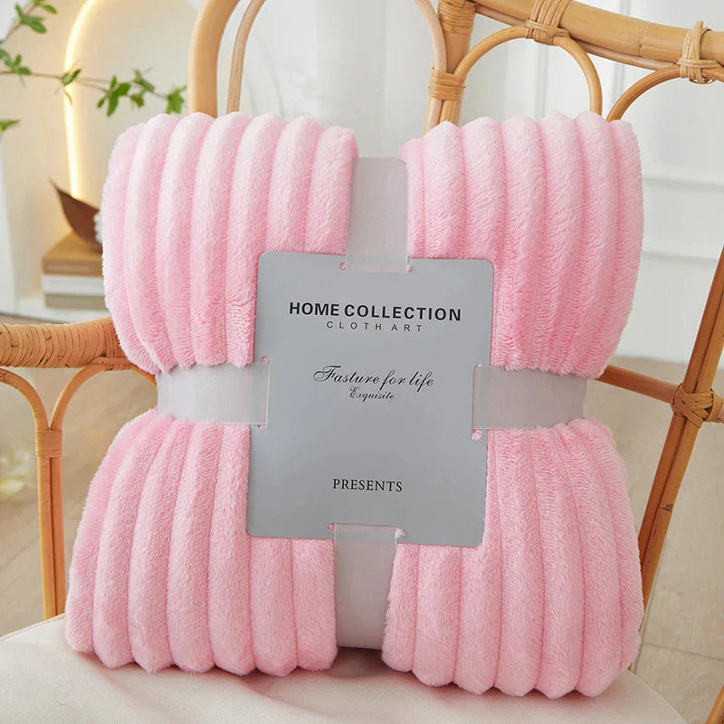 Manta Franela de Pana a Rayas Anchas CozyStripe