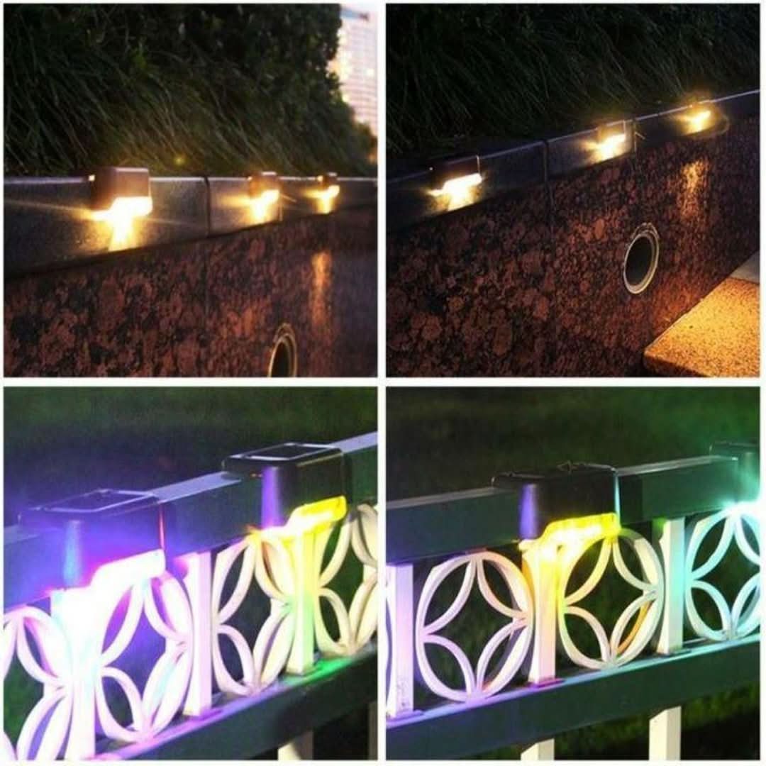 Iluminación solar de escaleras al aire libre (4 piezas)-Outdoor Lighting-VyFlair