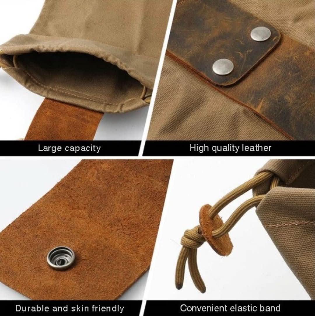 Bolsa de bushcraft de cuero y lienzo-Bushcraft Bag-VyFlair