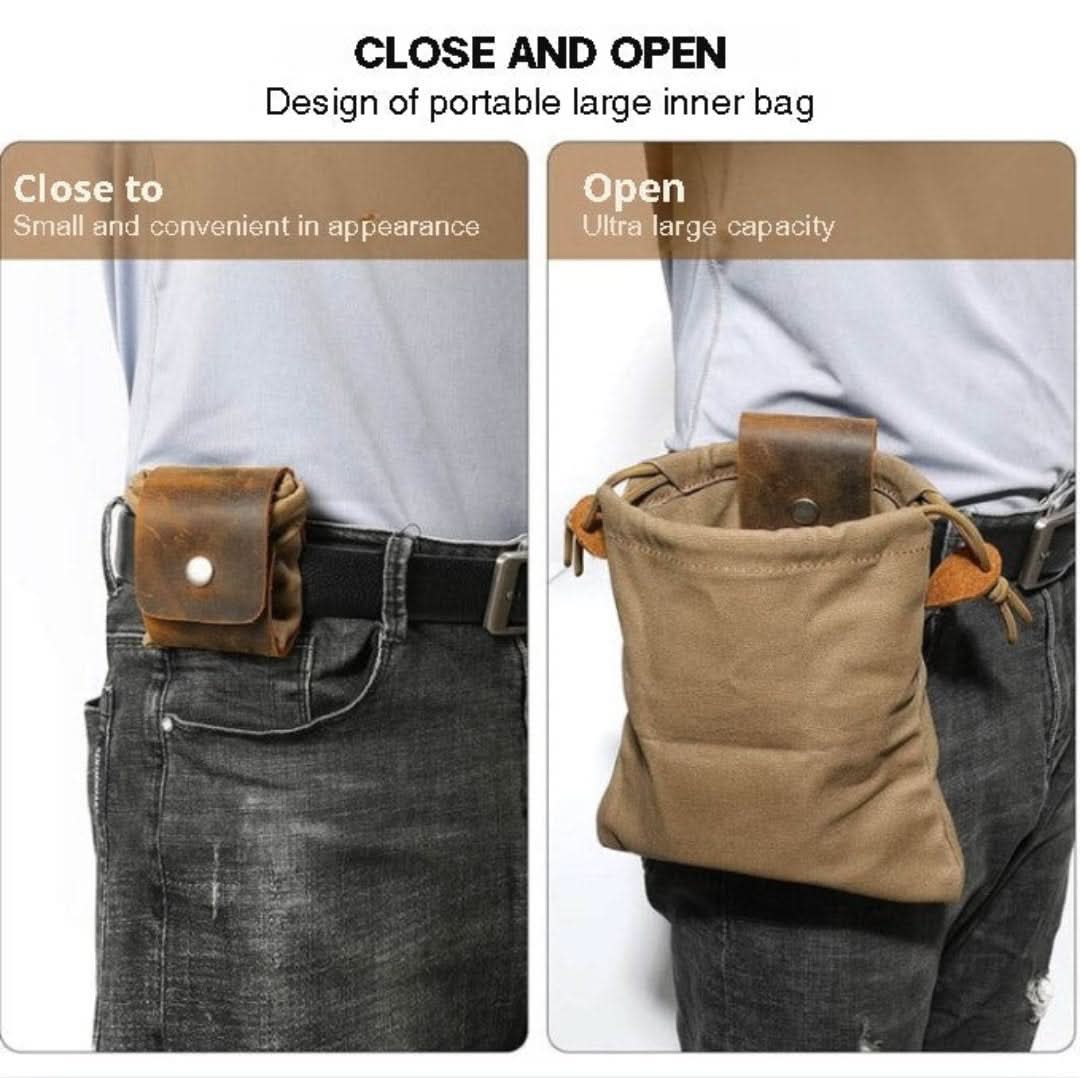 Bolsa de bushcraft de cuero y lienzo-Bushcraft Bag-VyFlair