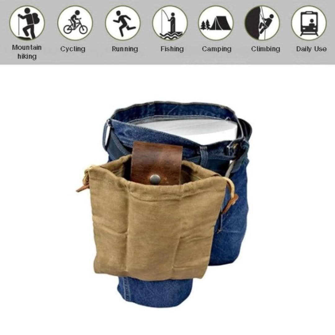 Bolsa de bushcraft de cuero y lienzo-Bushcraft Bag-VyFlair