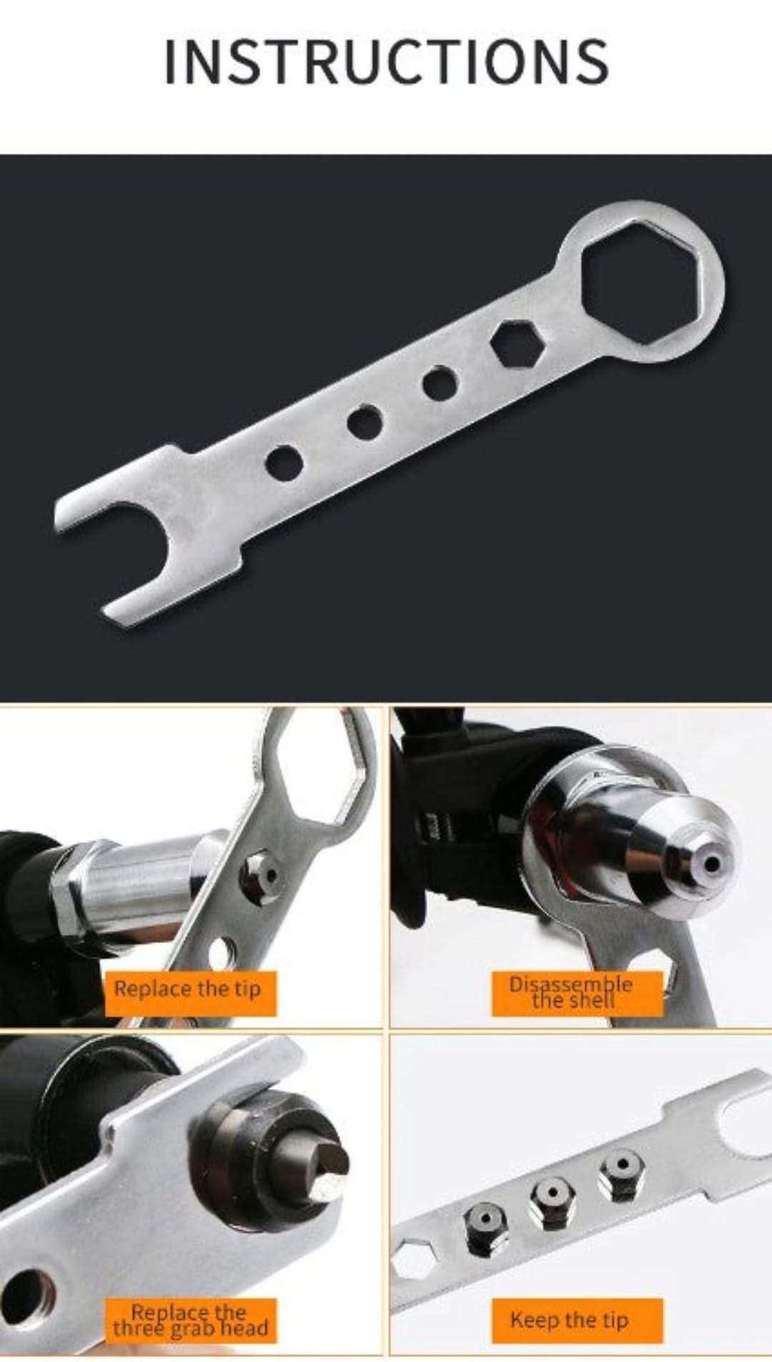 Adaptador de pistola de remaches | Para todos los pernos de boquilla-Rivet Gun-VyFlair
