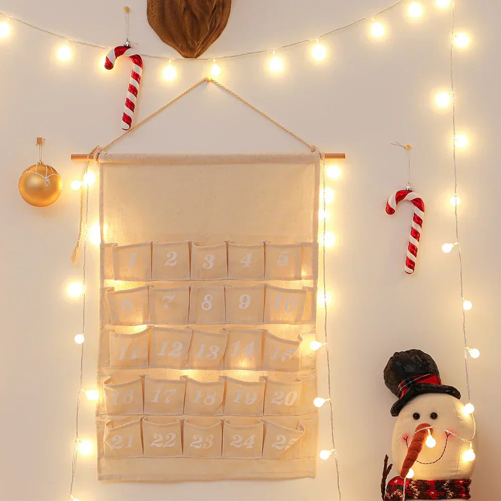 Cotton Advent Calendar – 24 Reusable and Sustainable Pouches for a Personalized Christmas
