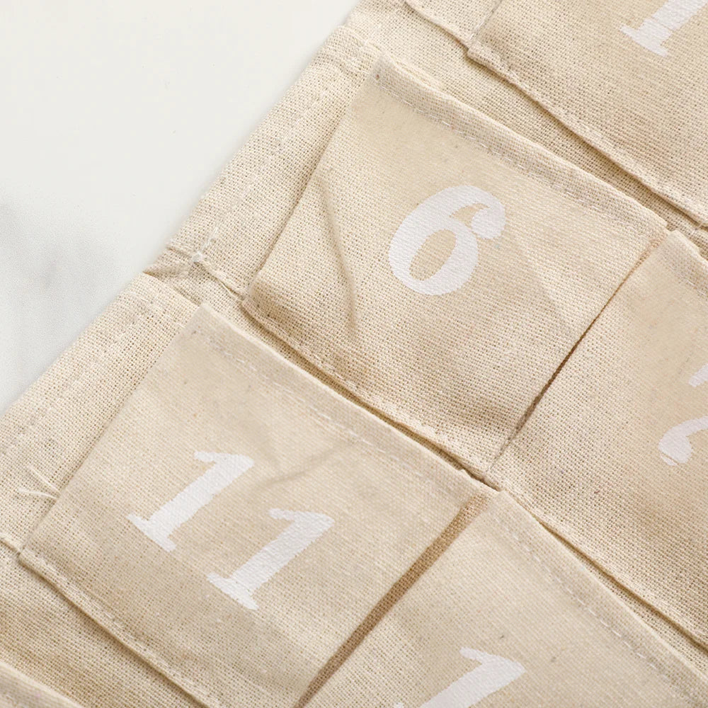 Cotton Advent Calendar – 24 Reusable and Sustainable Pouches for a Personalized Christmas