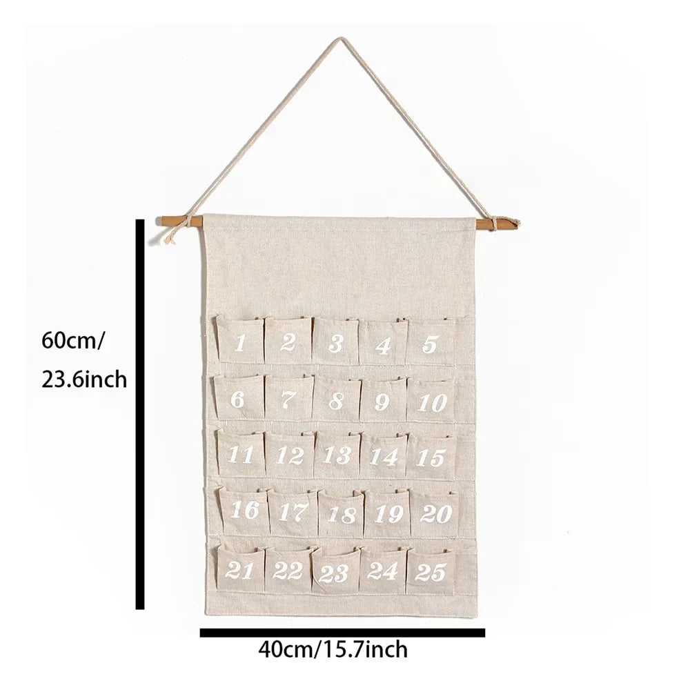 Cotton Advent Calendar – 24 Reusable and Sustainable Pouches for a Personalized Christmas