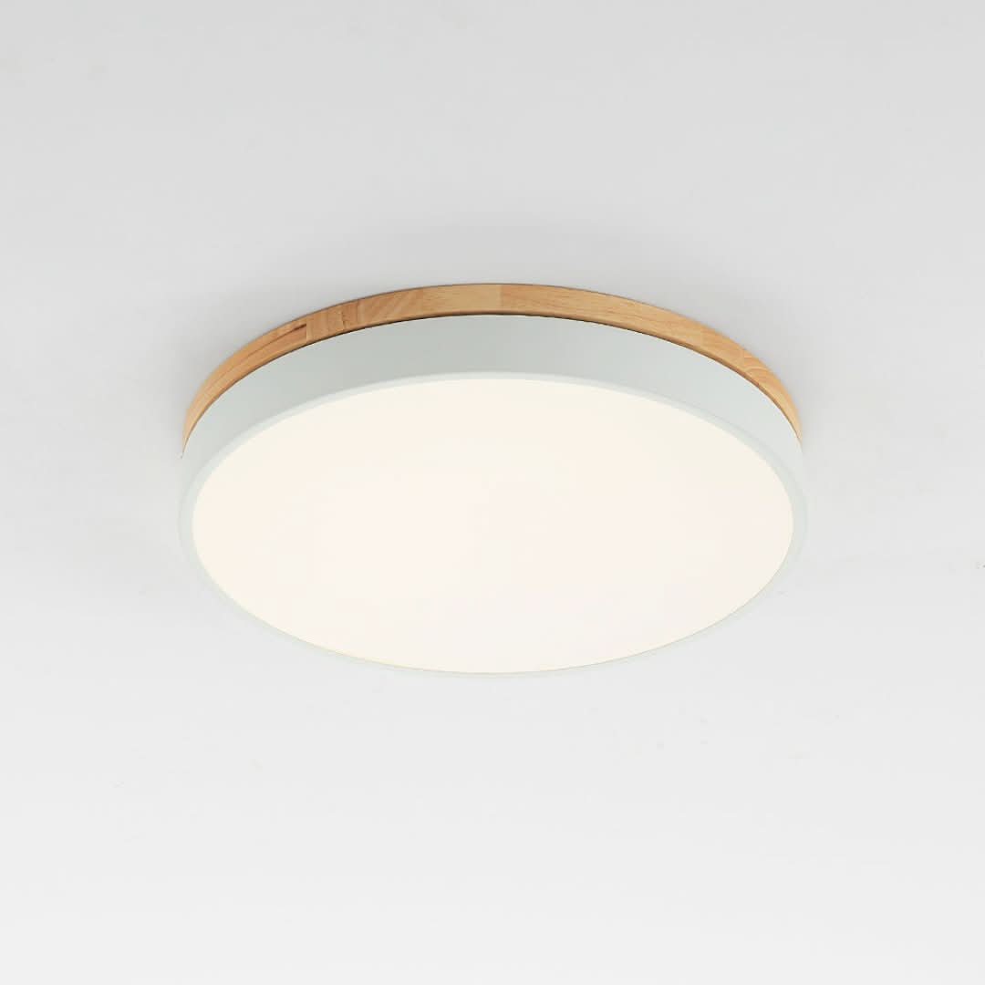 Morandi Lámpara de techo moderna sala de estar de madera de metal gris blanco-Ceiling lamps-VyFlair