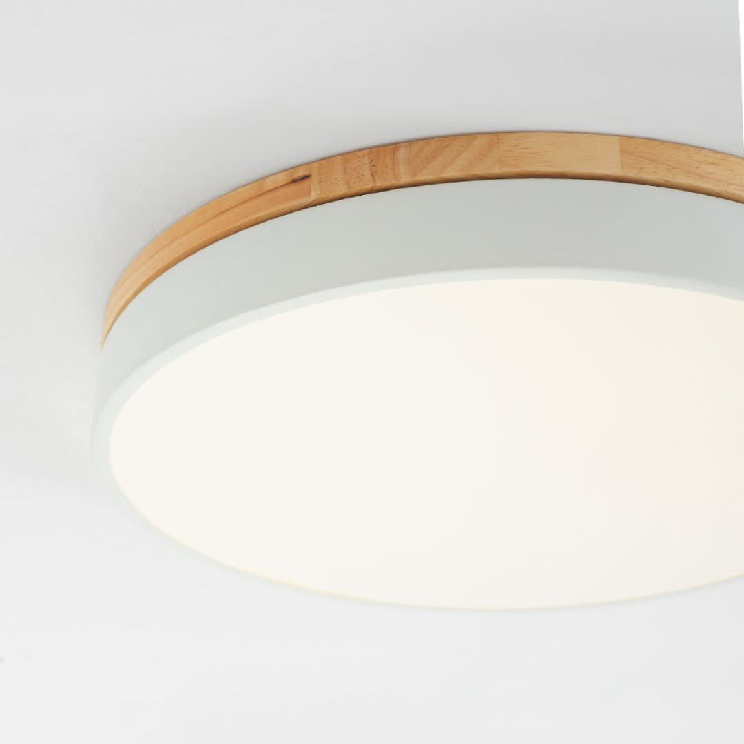 Morandi Lámpara de techo moderna sala de estar de madera de metal gris blanco-Ceiling lamps-VyFlair