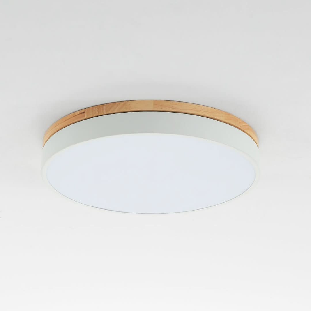 Morandi Lámpara de techo moderna sala de estar de madera de metal gris blanco-Ceiling lamps-VyFlair