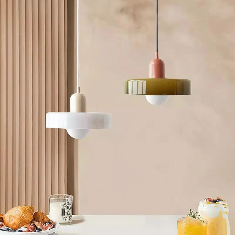 Lámpara colgante Bauhaus | Vidrio de color-Wall lamps & Ceiling lamps-VyFlair