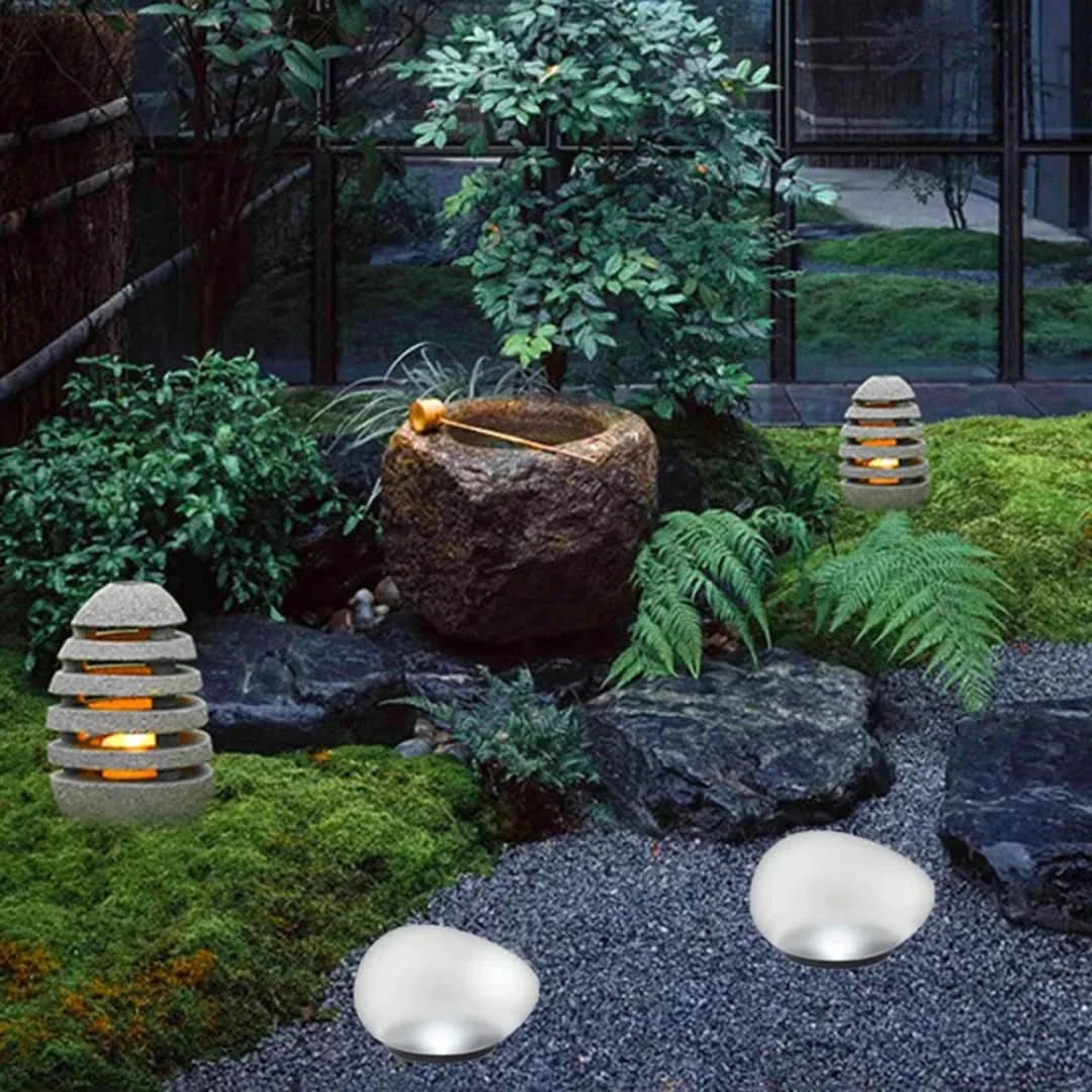 SolarGlow - Lámpara de guijarros solares-Outdoor lighting-VyFlair