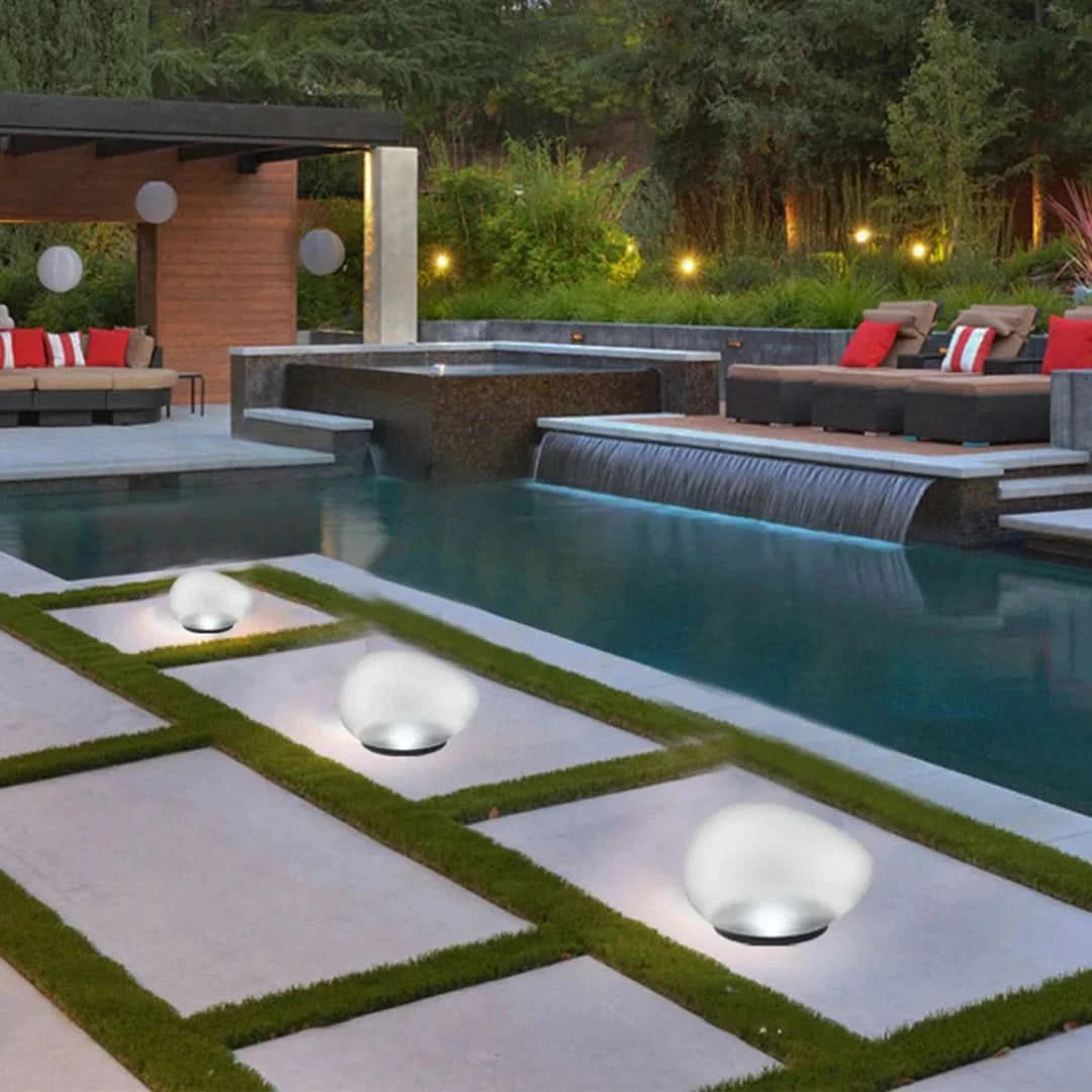 SolarGlow - Lámpara de guijarros solares-Outdoor lighting-VyFlair