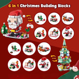 Calendario de Adviento de Navidad – Set de Bloques 6 en 1 con Santa y Árbol