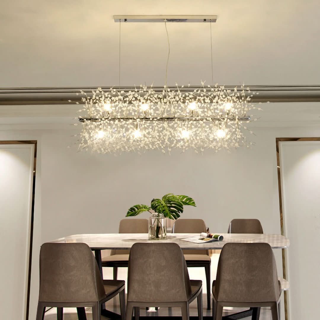 Luces colgantes de Lili Diseño LED White Gold Metal Sala de estar de comedor-Ceiling lamps-VyFlair