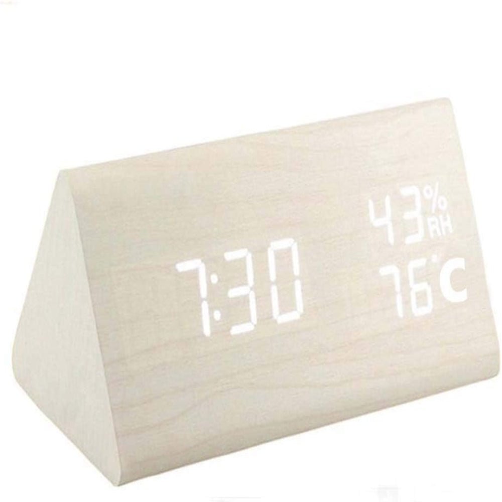 EchoWood Reloj LED de Madera con Control por Voz - VyFlair